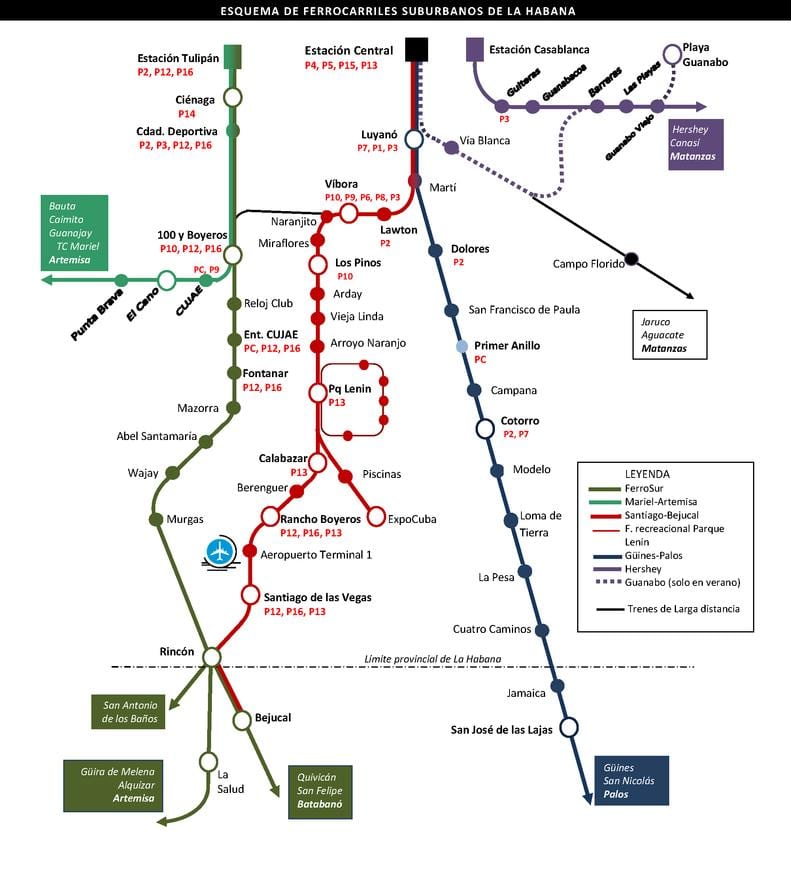 Havana kelionė autobusu žemėlapyje